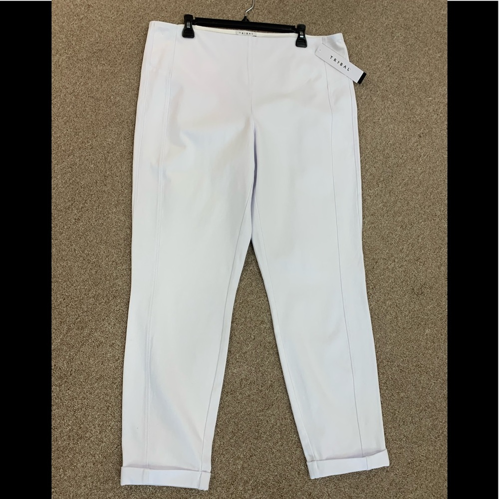 White Tribal Flatten It white pull on pant